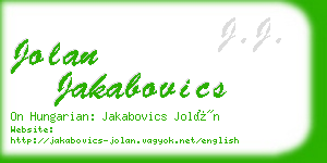 jolan jakabovics business card
